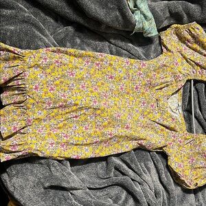 Iris Floral Midi Dress - Yellow and Pink